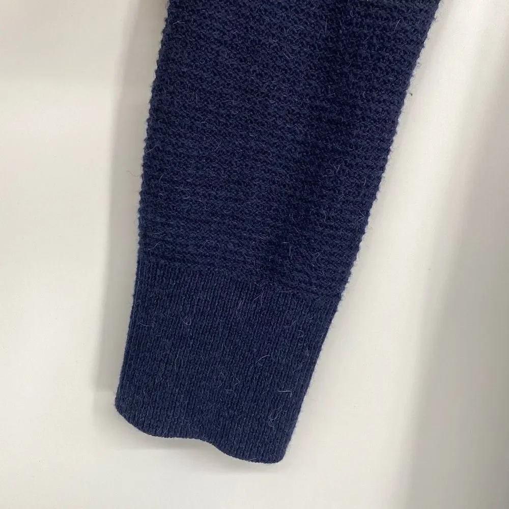 Anthropologie Fiets‎ Voor Long Waterfall Open Front Cardigan Alpaca Wool Navy S